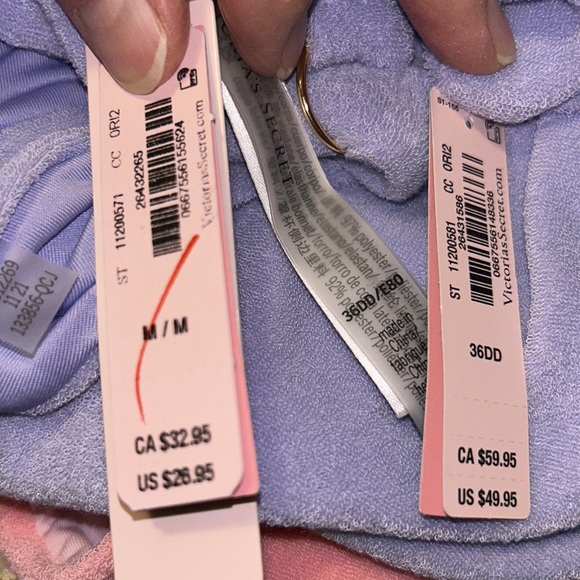 Victoria's Secret Terry Cloth underwire bikini top & bottom lavender purple - Picture 10 of 13